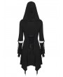 Punk Rave Black Gothic Punk Wasteland Cutout Hooded Face Mask Short Dress