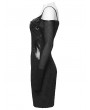 Punk Rave Black Gothic Punk Slim Fit Off-the-Shoulder Bodycon Mini Dress