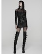 Punk Rave Black Gothic Punk Rebellious Sheer Mesh Spliced Short Dress