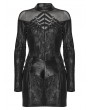 Punk Rave Black Gothic Punk Rebellious Sheer Mesh Spliced Short Dress