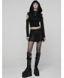 Punk Rave Black Gothic Punk Techwear Zipper Split Short Skirt