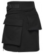 Punk Rave Black Gothic Punk Techwear Zipper Split Short Skirt