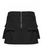 Punk Rave Black Gothic Punk Techwear Zipper Split Short Skirt
