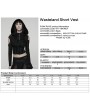 Punk Rave Black Gothic Wasteland Hooded Short Vest for Women