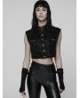 Punk Rave Black Gothic Cool Punk Short Stand Collar Vest Top for Women
