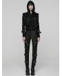 Punk Rave Black Gothic Cool Punk Short Stand Collar Vest Top for Women
