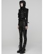 Punk Rave Black Gothic Cool Punk Short Stand Collar Vest Top for Women