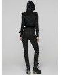 Punk Rave Black Gothic Cool Punk Short Stand Collar Vest Top for Women