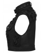 Punk Rave Black Gothic Cool Punk Short Stand Collar Vest Top for Women