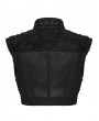 Punk Rave Black Gothic Cool Punk Short Stand Collar Vest Top for Women