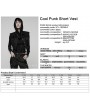 Punk Rave Black Gothic Cool Punk Short Stand Collar Vest Top for Women