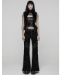 Punk Rave Black Gothic Retro Court Style Flared Pants for Women