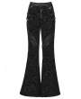 Punk Rave Black Gothic Retro Court Style Flared Pants for Women