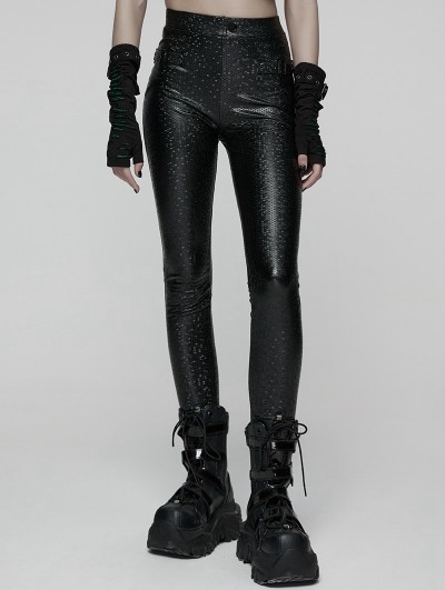 Punk Rave Black Gothic Printed Leggings for Women