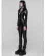 Punk Rave Black Gothic Punk Cool V-Neck Long Sleeve T-Shirt for Women