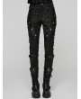 Punk Rave Black Gothic Punk Patchwork Snake Print Trousers for Women