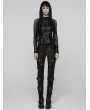 Punk Rave Black Gothic Punk Patchwork Snake Print Trousers for Women