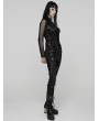 Punk Rave Black Gothic Punk Patchwork Snake Print Trousers for Women