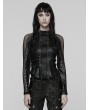 Punk Rave Black Gothic Punk Techwear Long Sleeve T-Shirt for Women