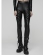 Punk Rave Black Gothic Punk Woven-Cross Panelled Leggings for Women