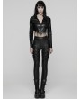 Punk Rave Black Gothic Punk Woven-Cross Panelled Leggings for Women