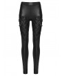 Punk Rave Black Gothic Punk Woven-Cross Panelled Leggings for Women