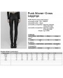 Punk Rave Black Gothic Punk Woven-Cross Panelled Leggings for Women