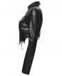 Punk Rave Black Gothic Punk Bat Collar Long Sleeve Irregular Shirt for Women