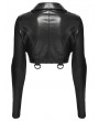 Punk Rave Black Gothic Punk Bat Collar Long Sleeve Irregular Shirt for Women