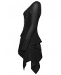 Punk Rave Black Gothic Punk Rivet Mesh Layered Irregular Dress