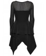 Punk Rave Black Gothic Punk Rivet Mesh Layered Irregular Dress