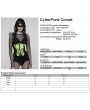 Punk Rave Black and Green Gothic Cyberpunk Armor Splicing Corset Waistband