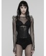 Punk Rave Black Gothic Cyberpunk Armor Splicing Corset Waistband