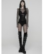 Punk Rave Black Gothic Cyberpunk Armor Splicing Corset Waistband