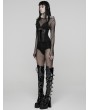 Punk Rave Black Gothic Cyberpunk Armor Splicing Corset Waistband
