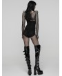 Punk Rave Black Gothic Cyberpunk Armor Splicing Corset Waistband