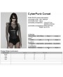 Punk Rave Black Gothic Cyberpunk Armor Splicing Corset Waistband