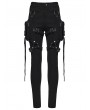 Punk Rave Black Gothic Punk Detachable Leg Pockets Pants for Women
