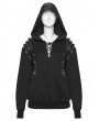 Punk Rave Black Gothic Punk Daily Wear Hooded Sweatshirt for Women