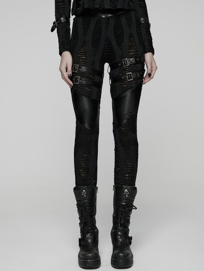 Punk Rave Black Gothic Decadent Punk Leggings for Women