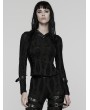 Punk Rave Black Gothic Decadent Punk Long Sleeve Hooded T-Shirt for Women