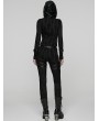 Punk Rave Black Gothic Decadent Punk Long Sleeve Hooded T-Shirt for Women