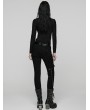 Punk Rave Black Gothic Punk Pleated Long Sleeve T-Shirt for Women