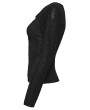 Punk Rave Black Gothic Punk Pleated Long Sleeve T-Shirt for Women