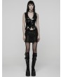 Punk Rave Black Dark Gothic Patent Leather Vest for Women