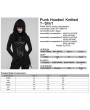 Punk Rave Black Gothic Punk Hooded Asymmetrical T-Shirt for Women