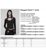 Punk Rave Black and Grey Gothic Punk Stripe Short T-shirt for Women