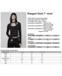 Punk Rave Black and Green Gothic Punk Stripe Short T-shirt for Women