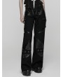 Punk Rave Black Gothic Punk Low-Waist Wide-Leg Pants for Women