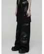 Punk Rave Black Gothic Punk Low-Waist Wide-Leg Pants for Women